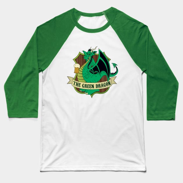 The Green Dragon Pub Baseball T-Shirt by mangulica